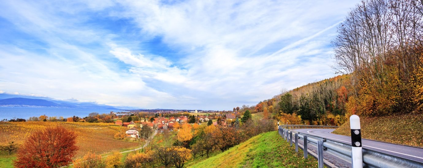 Landscape near Neuchatel lake in Switzerland